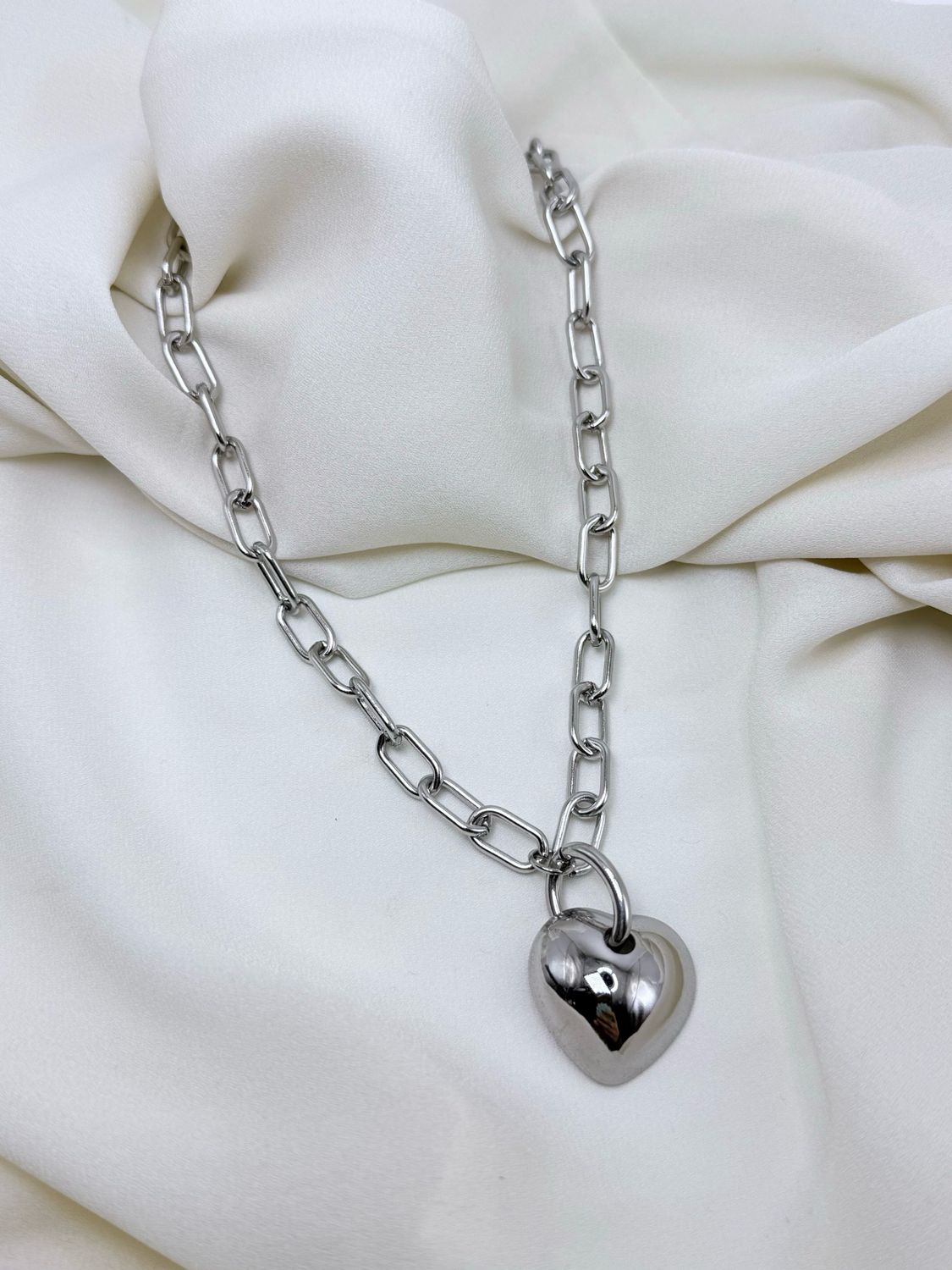 Collana big heart silver