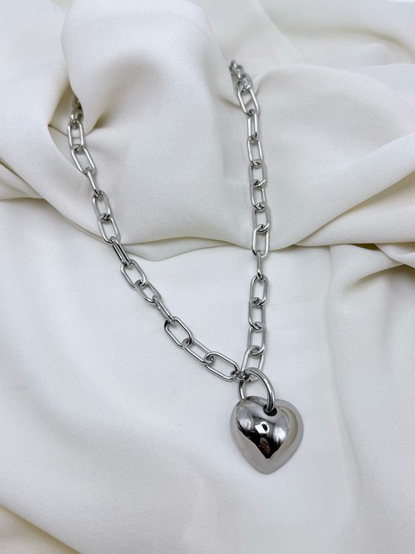 Collana big heart silver