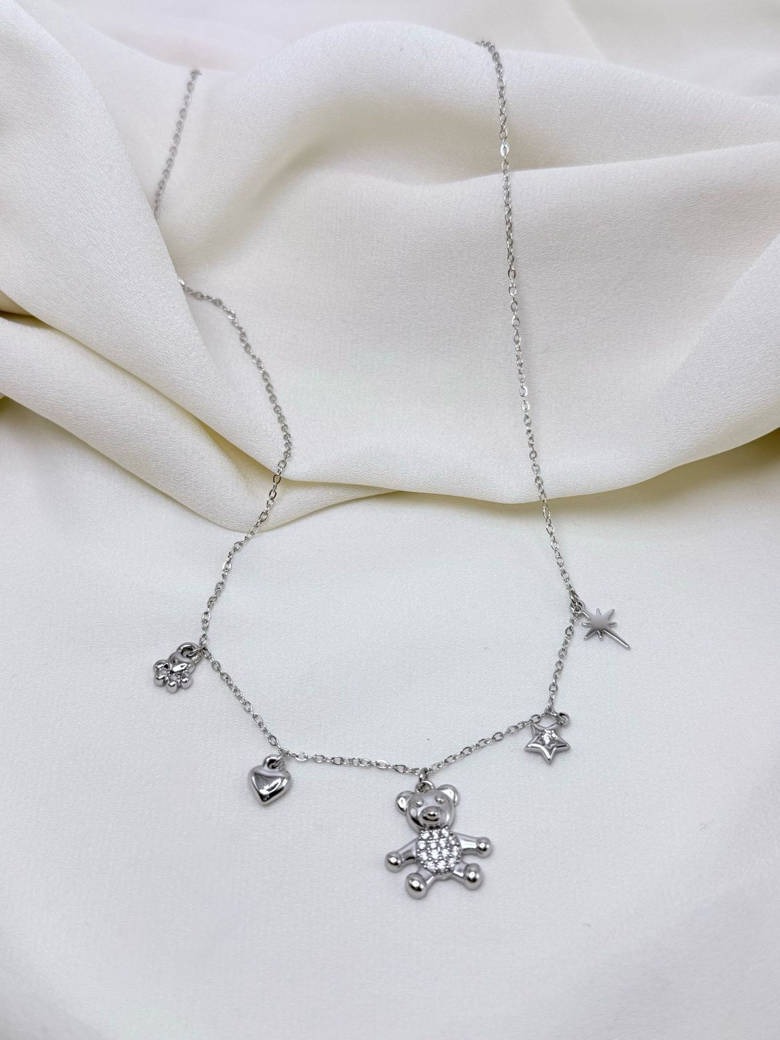 Girocollo charms teddy silver