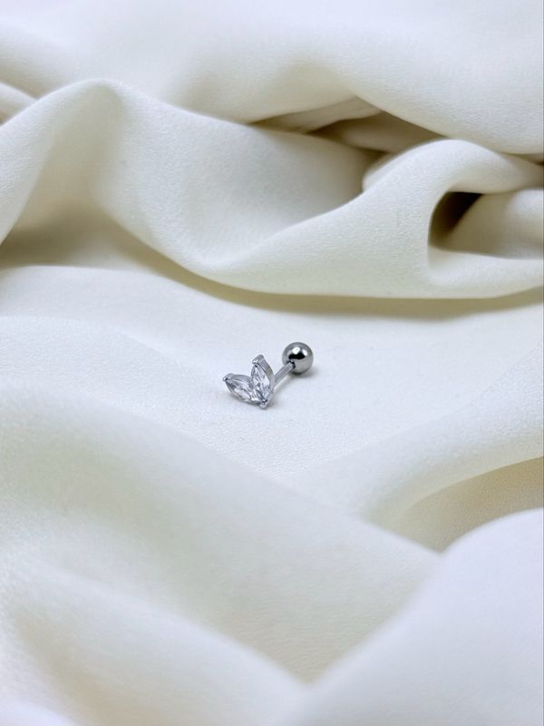 Piercing duo fogliolina silver