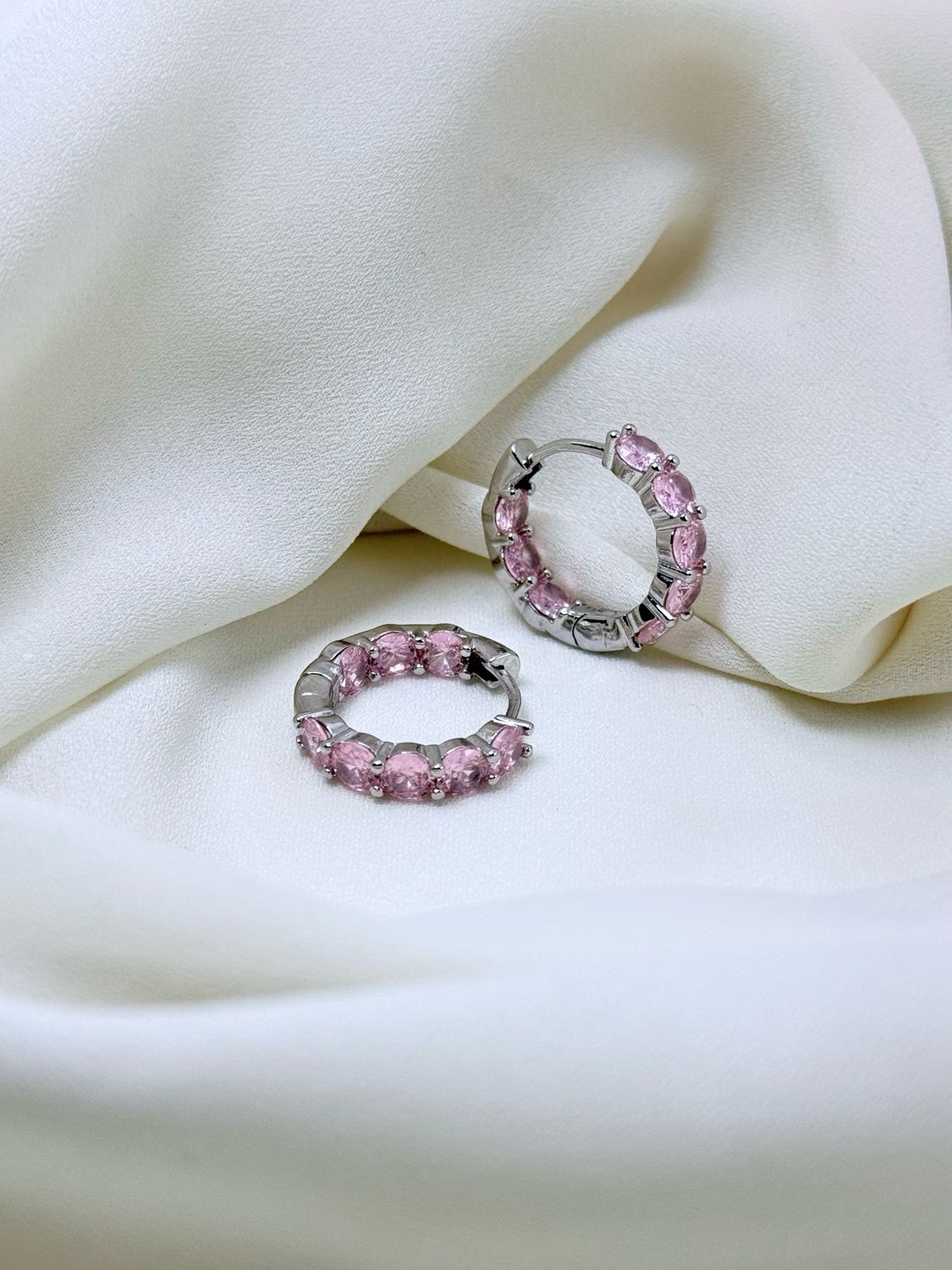 Hoops boreale rosa silver