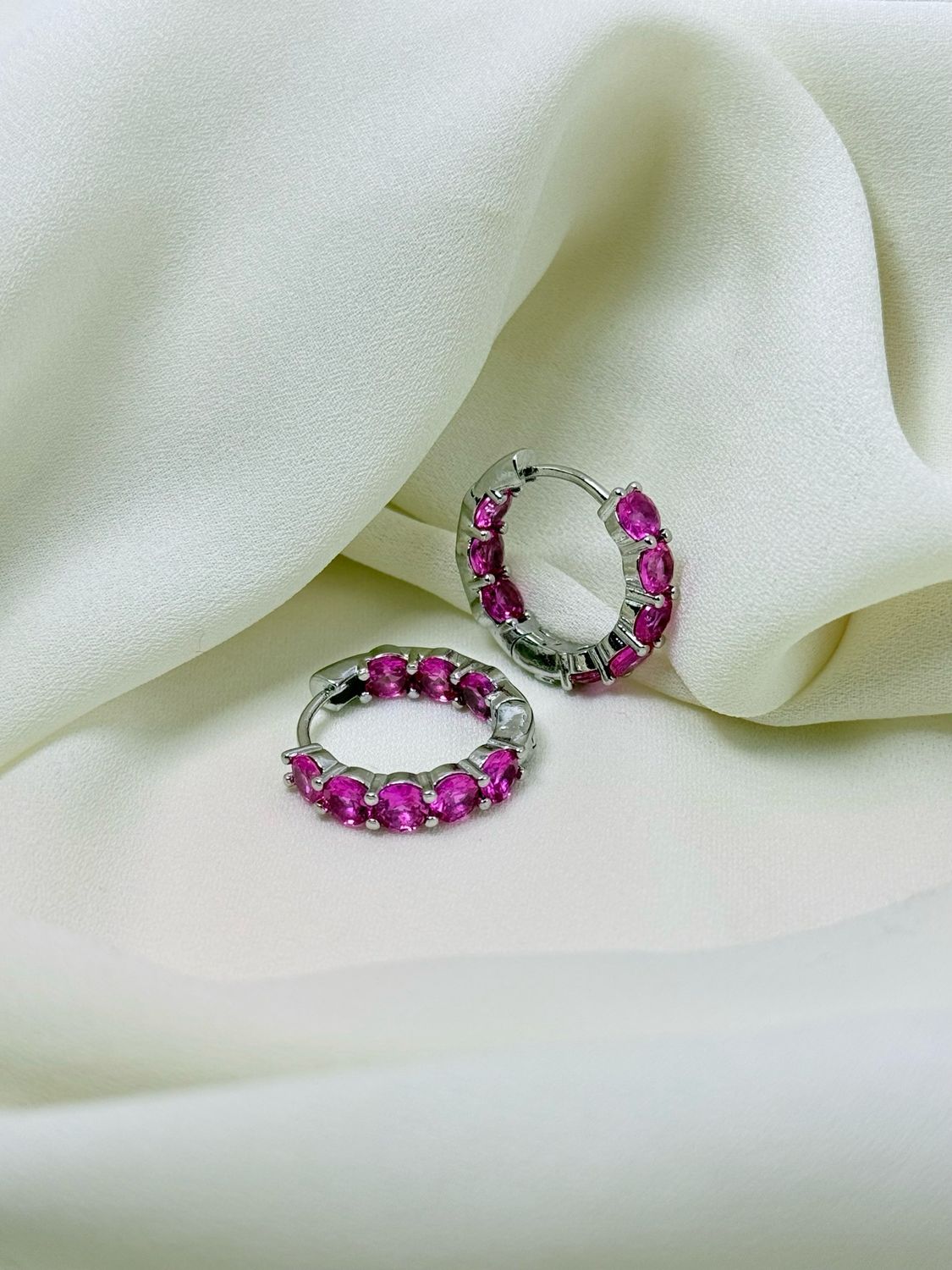 Hoops boreale fucsia silver