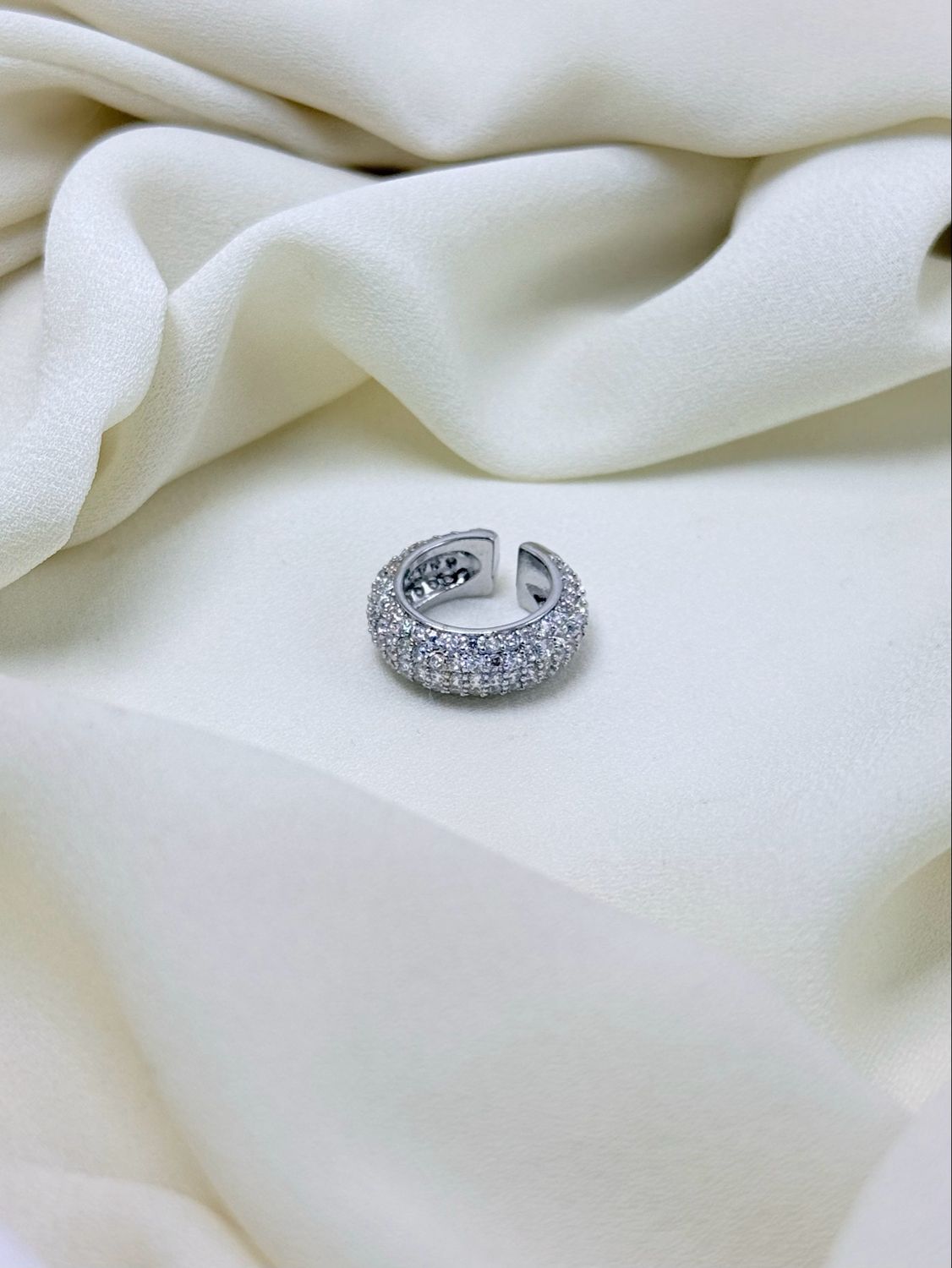 Earcuff bold pavè silver