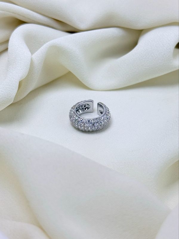 Earcuff bold pavè silver