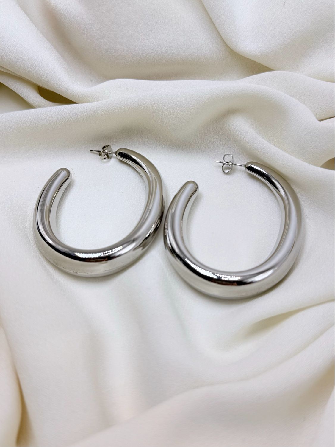 Orecchini big oval silver