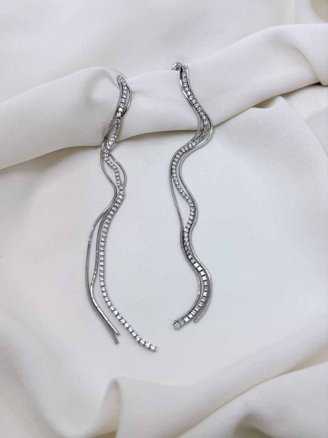 Orecchini long stelo silver