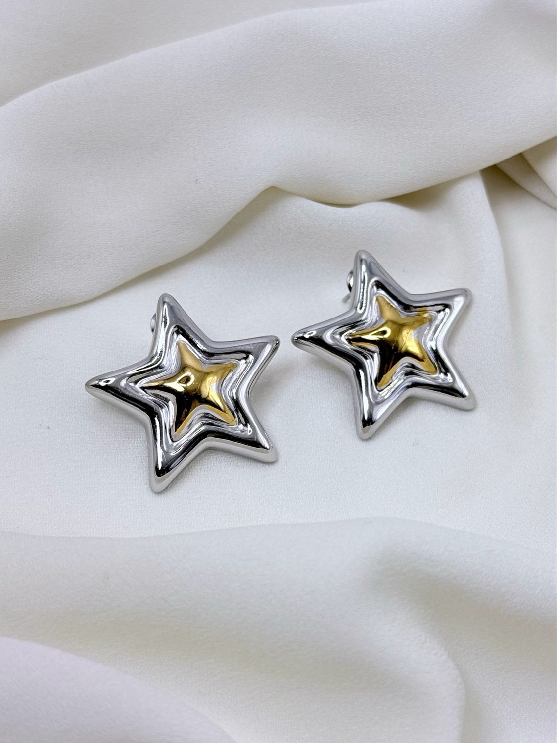 Orecchini star bicolor