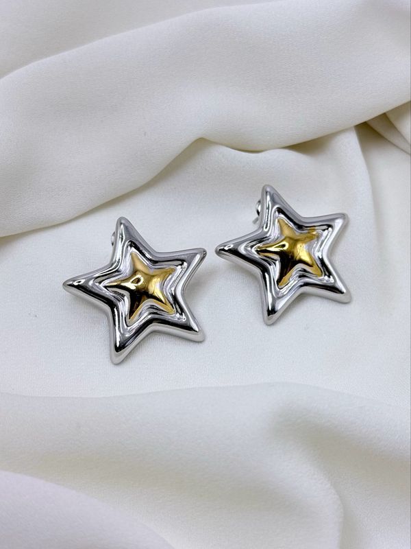 Orecchini star bicolor