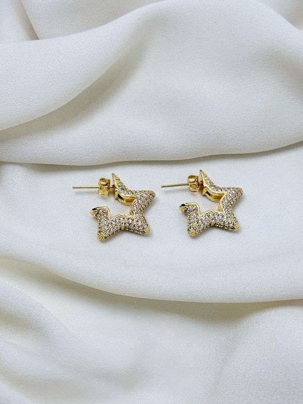 Orecchini stelline pavè Gold