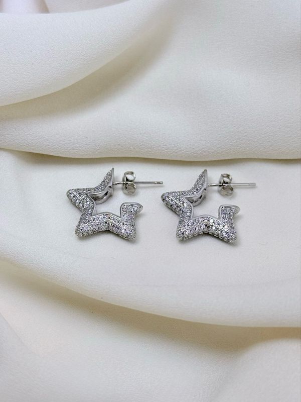Orecchini stelline pavè silver