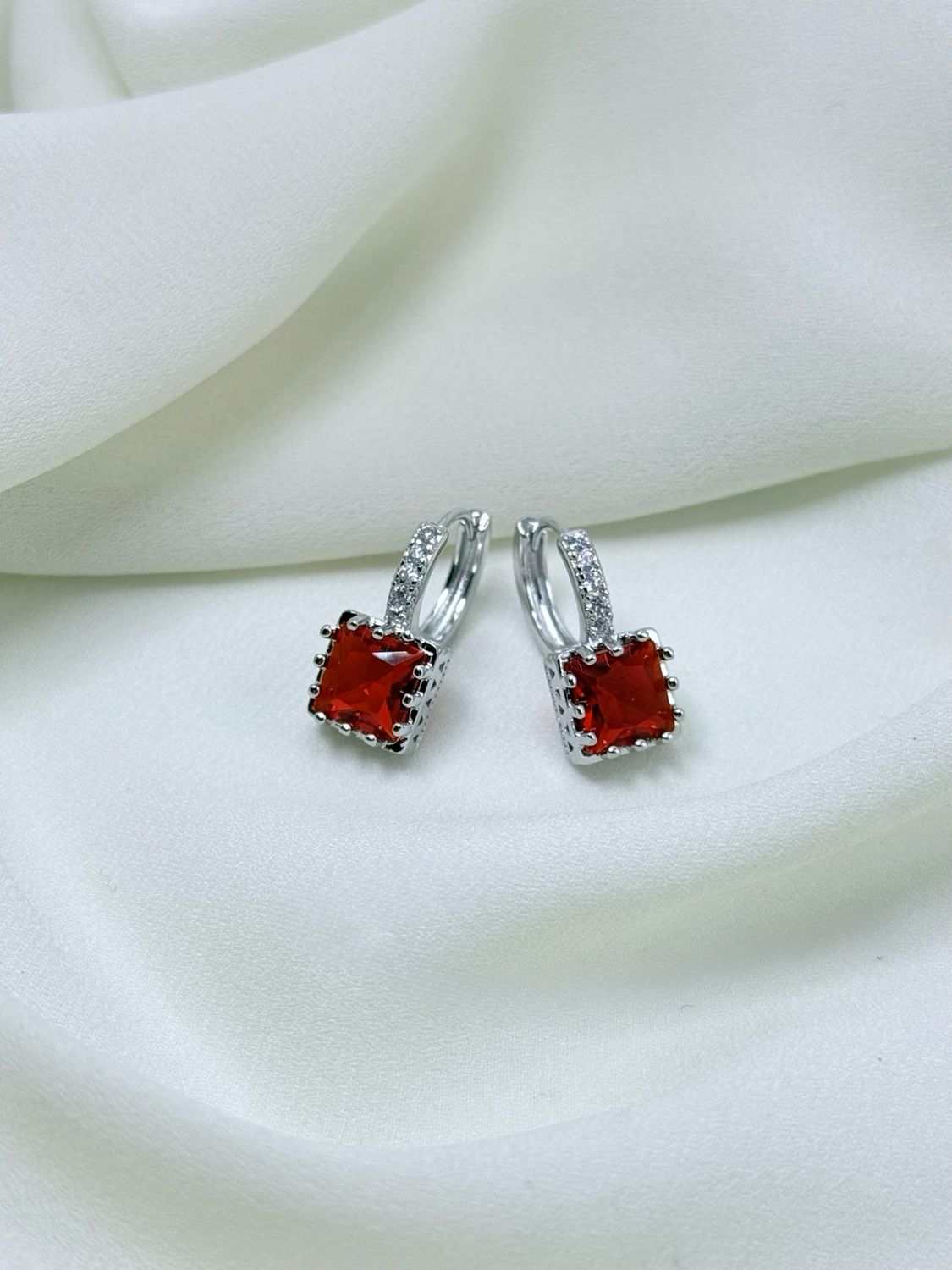 Hoop chibini rosso silver