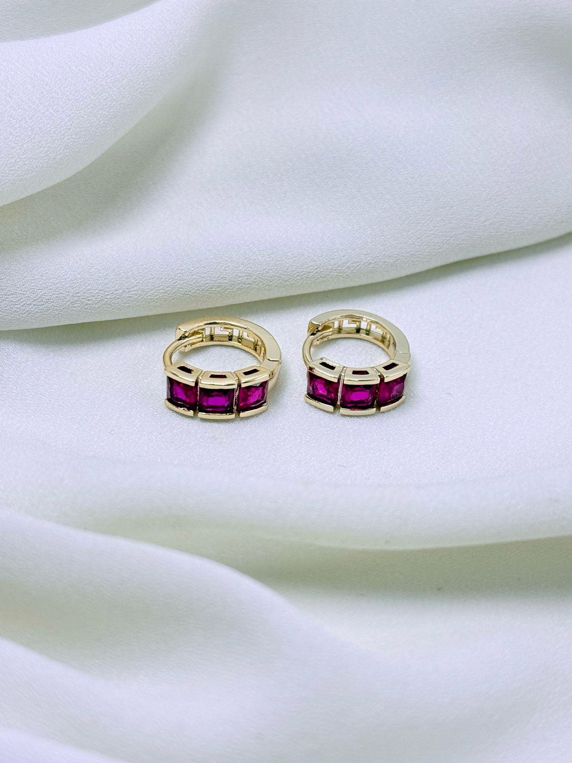 Hoops trilogy fucsia gold