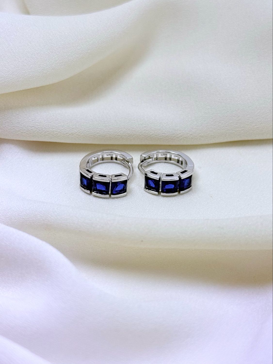 Hoops trilogy blu silver