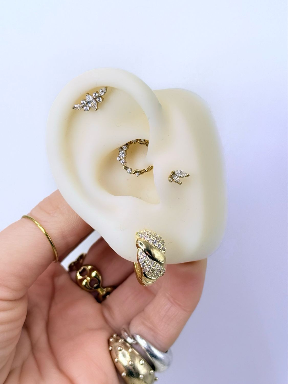 Hoops torchon pavè gold