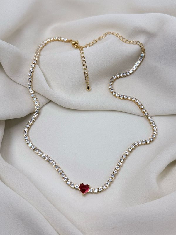 Chocker tennis love rosso