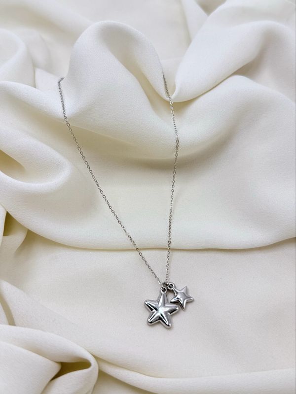 Collana double stars silver