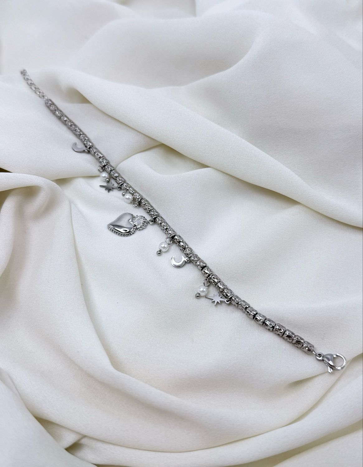 Bracciale cuore sacro silver