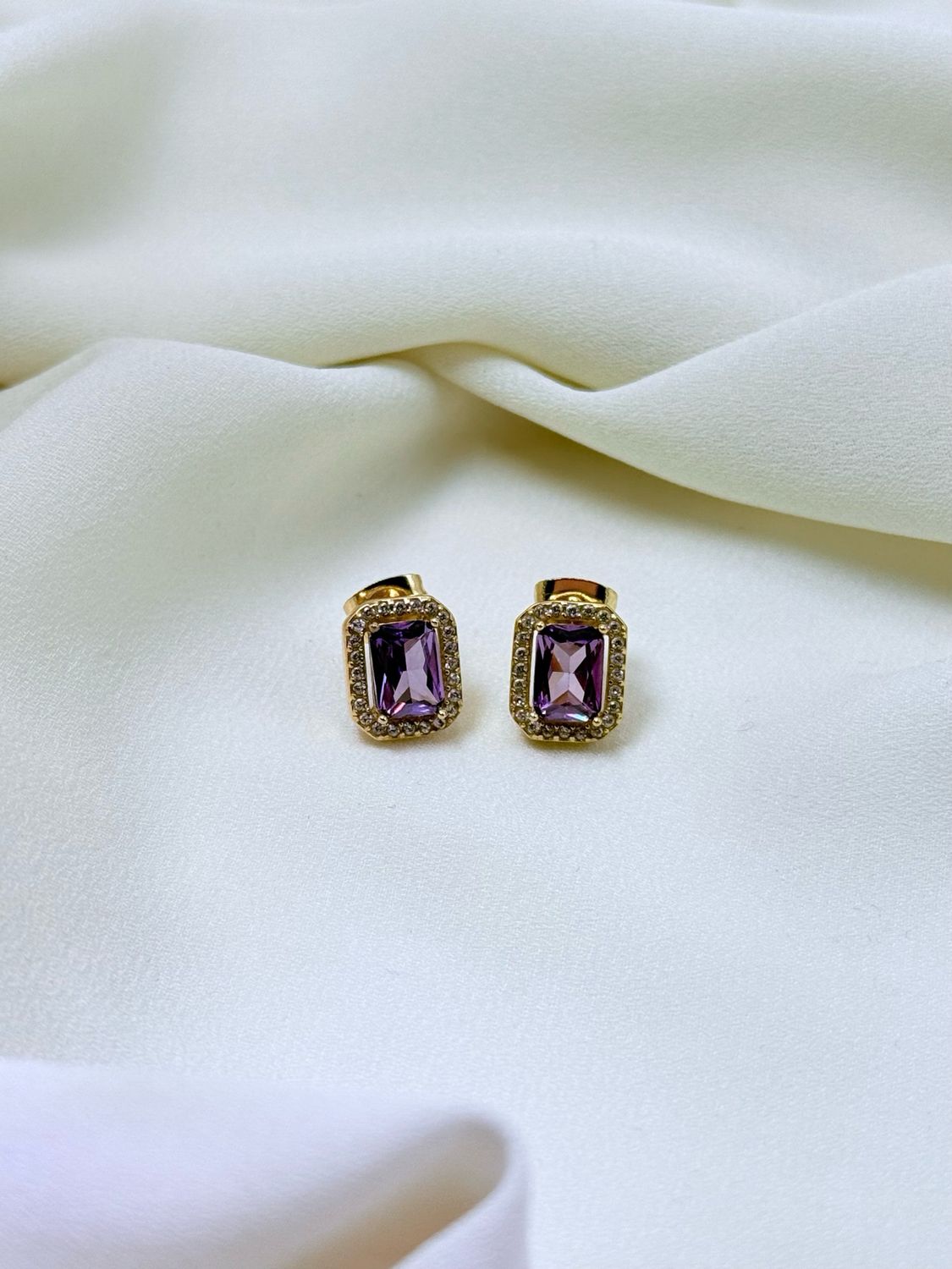 Orecchini mochi viola gold
