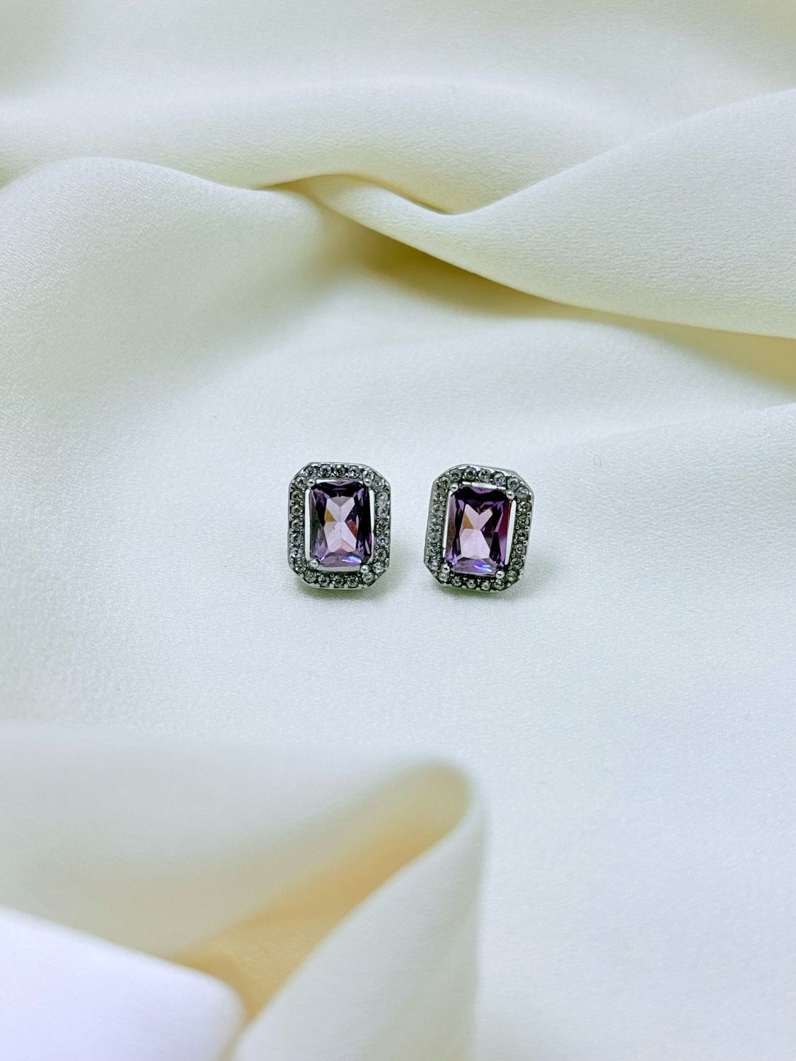 Orecchini mochi viola silver