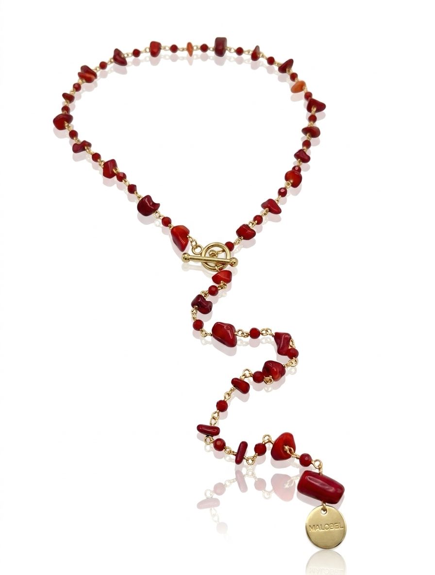 Collana red beaded