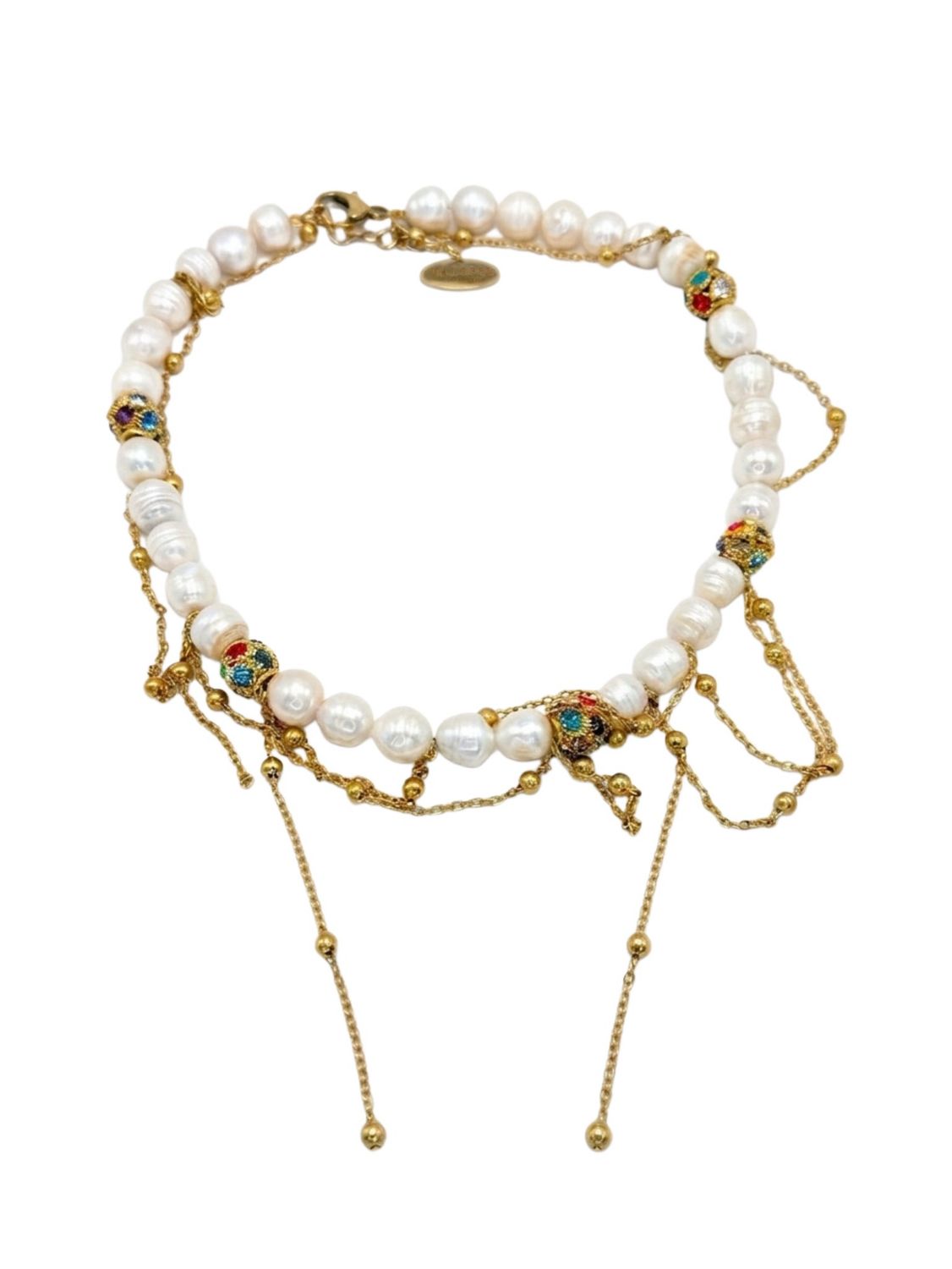 Collana girocollo perle messy