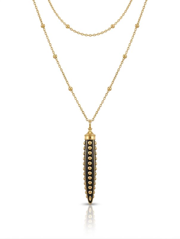 Collana lunga corno nero