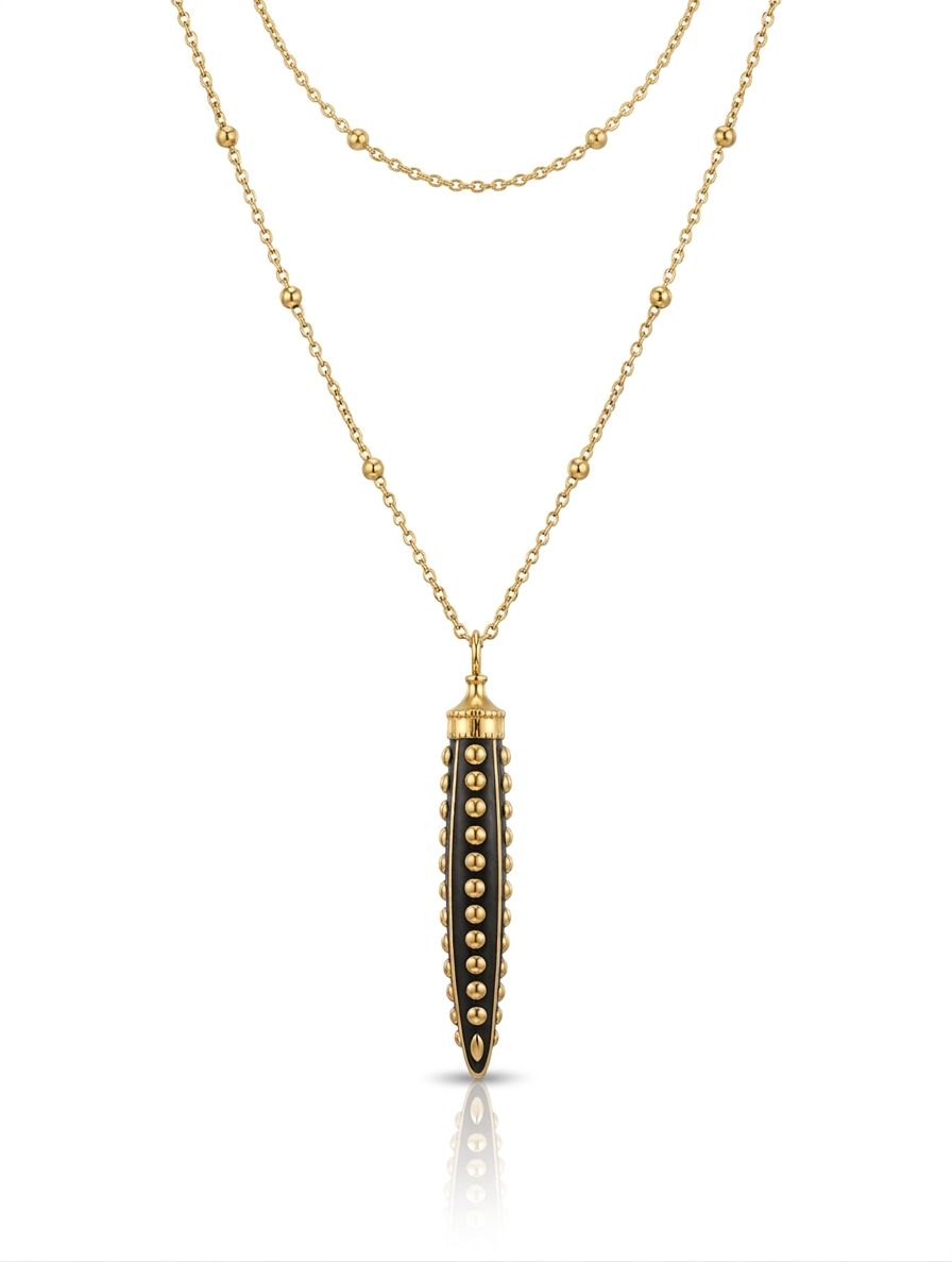 Collana lunga corno nero