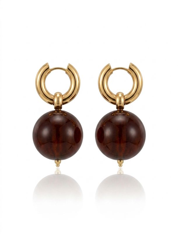 Orecchini bubble brown
