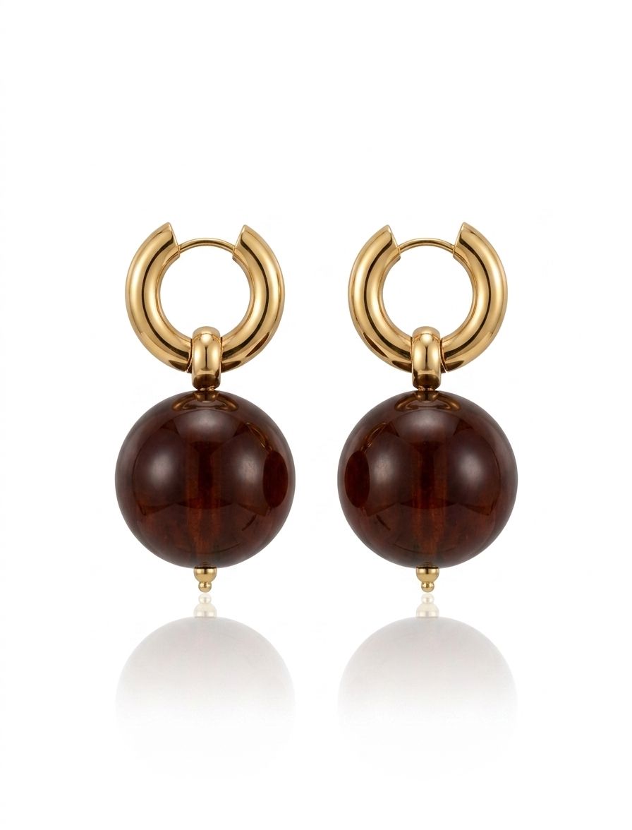Orecchini bubble brown
