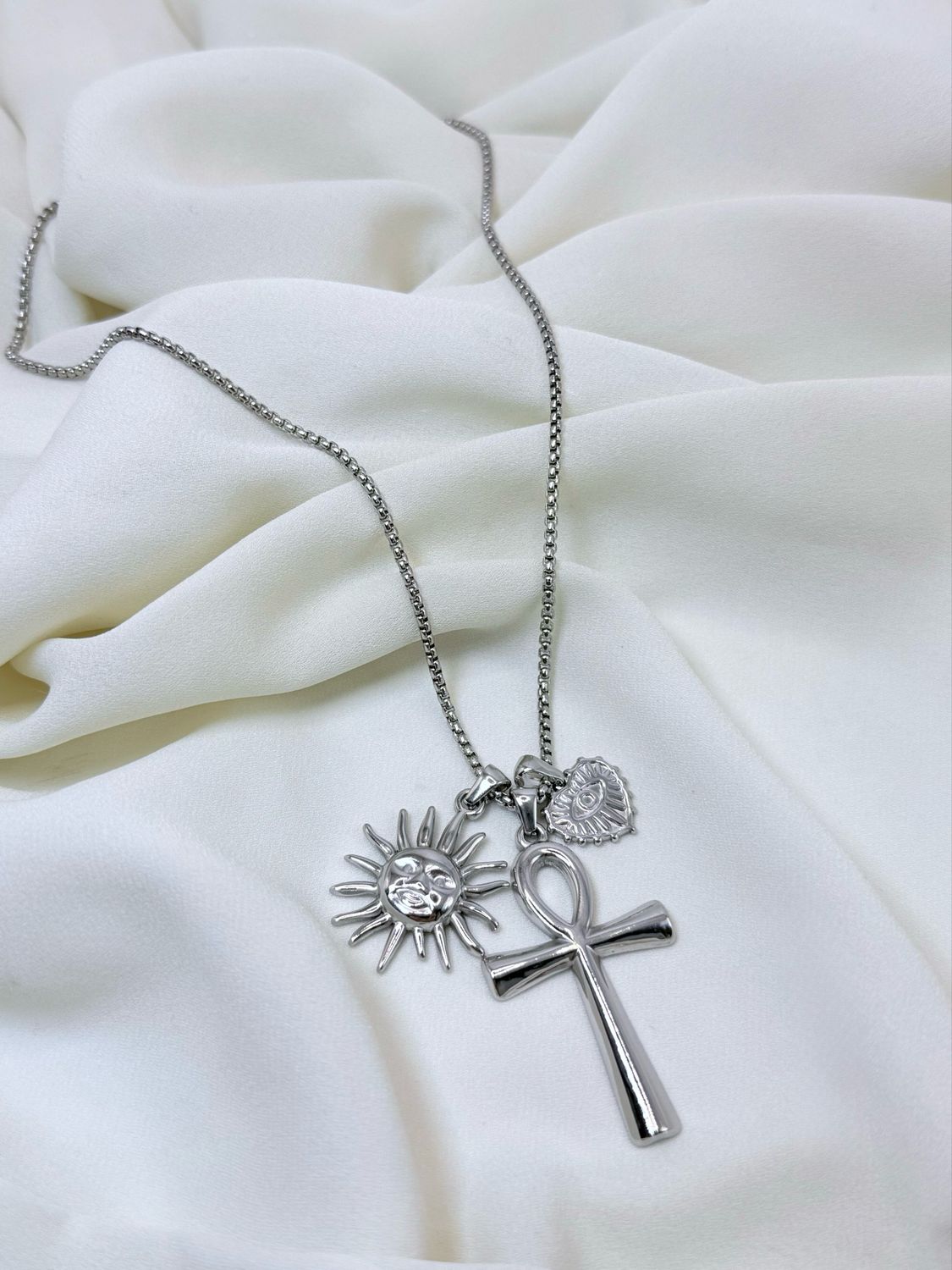 Collana charms ankh silver