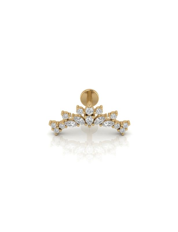 Piercing labret tiara Gold
