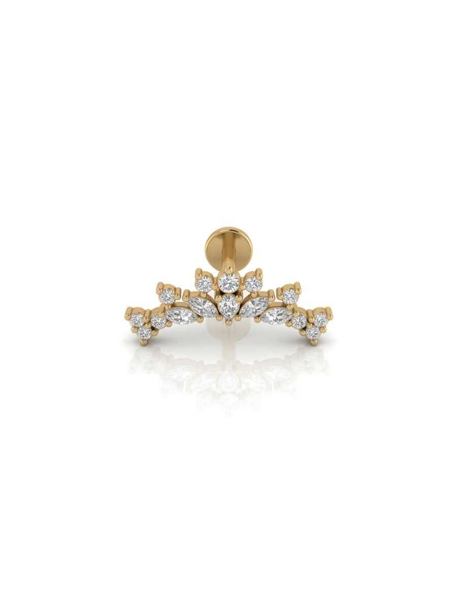Piercing labret tiara Gold