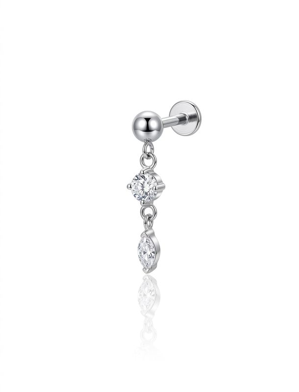Piercing labret rugiada silver