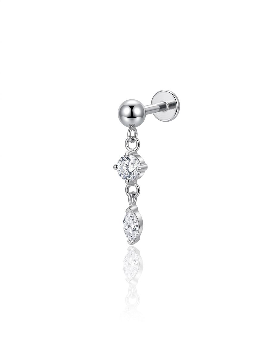 Piercing labret rugiada silver