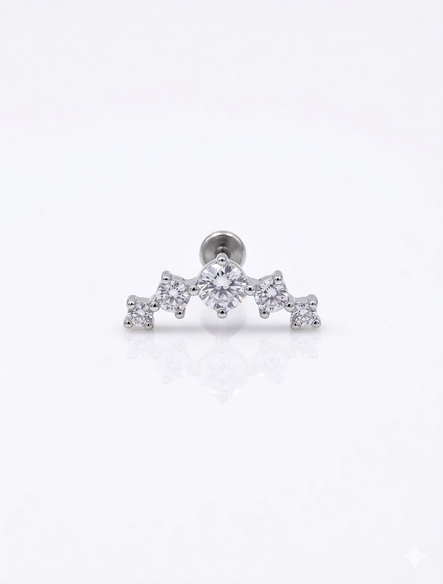 Piercing labret arco silver