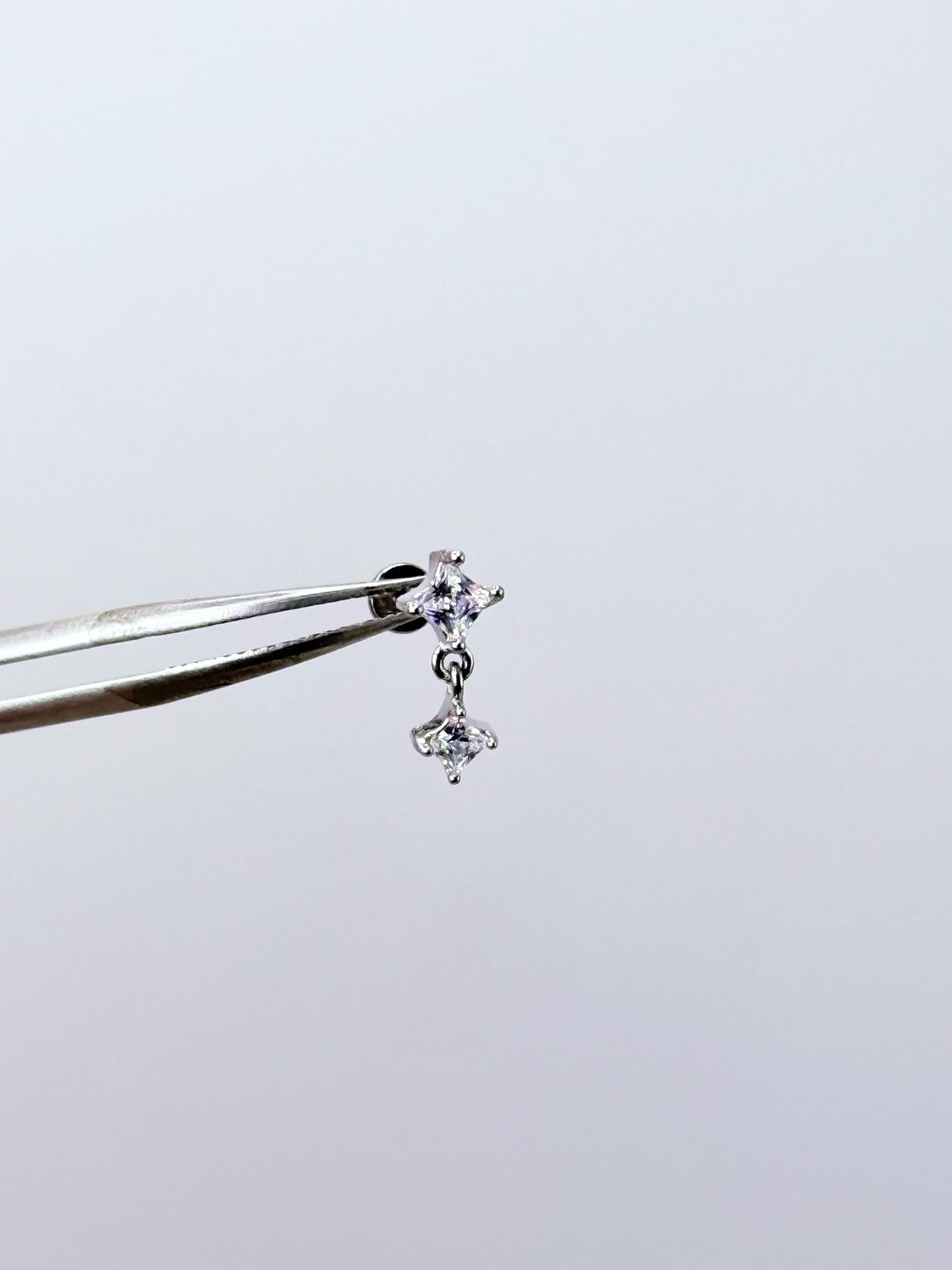 Piercing labret flores silver