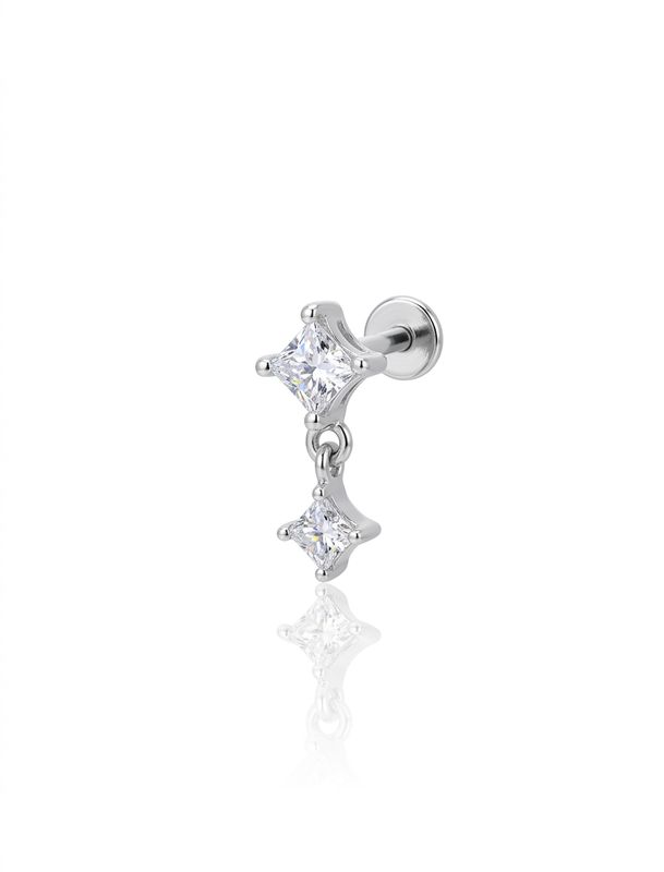 Piercing labret flores silver