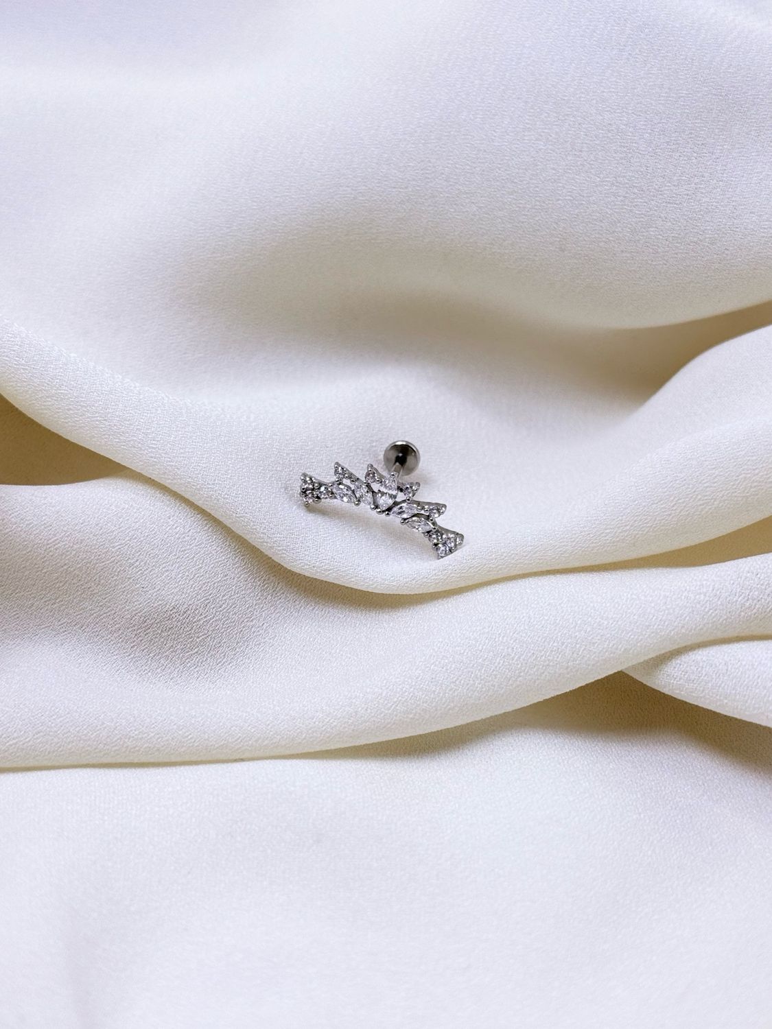 Piercing labret tiara silver