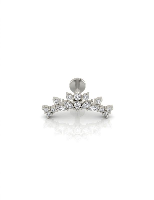Piercing labret tiara silver