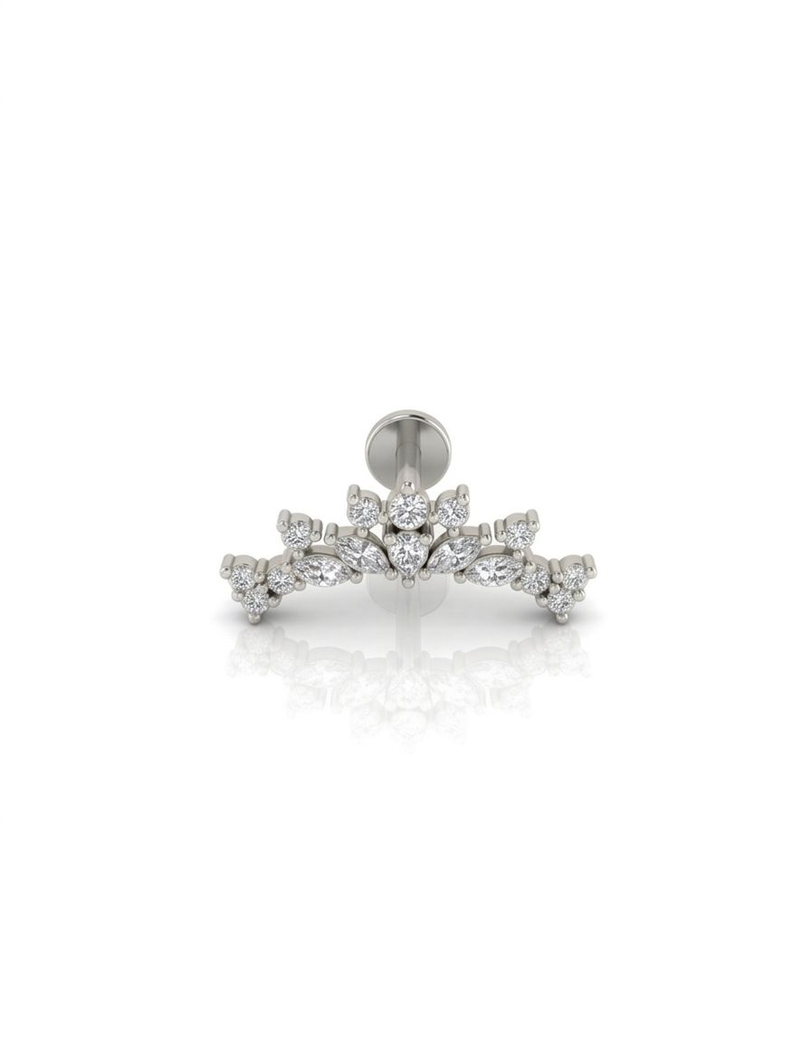 Piercing labret tiara silver