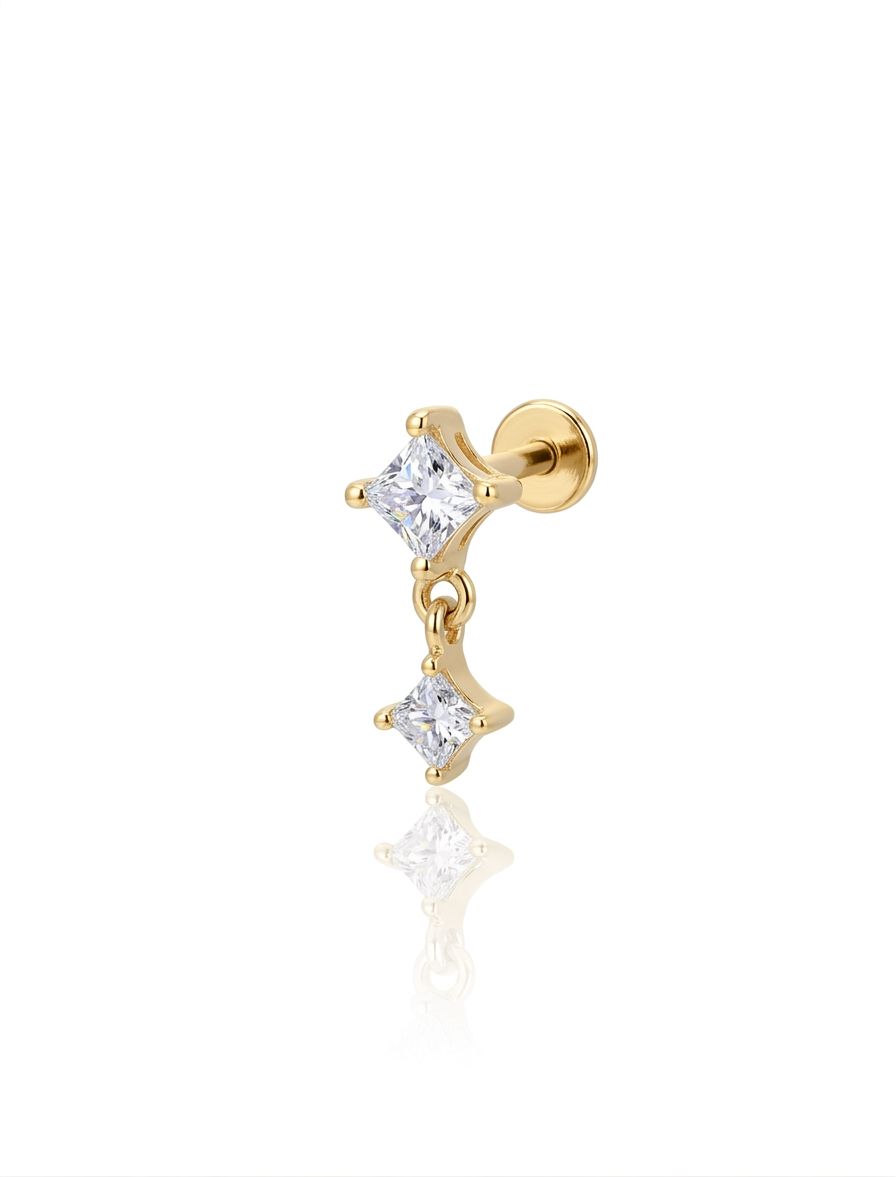 Piercing labret flores Gold