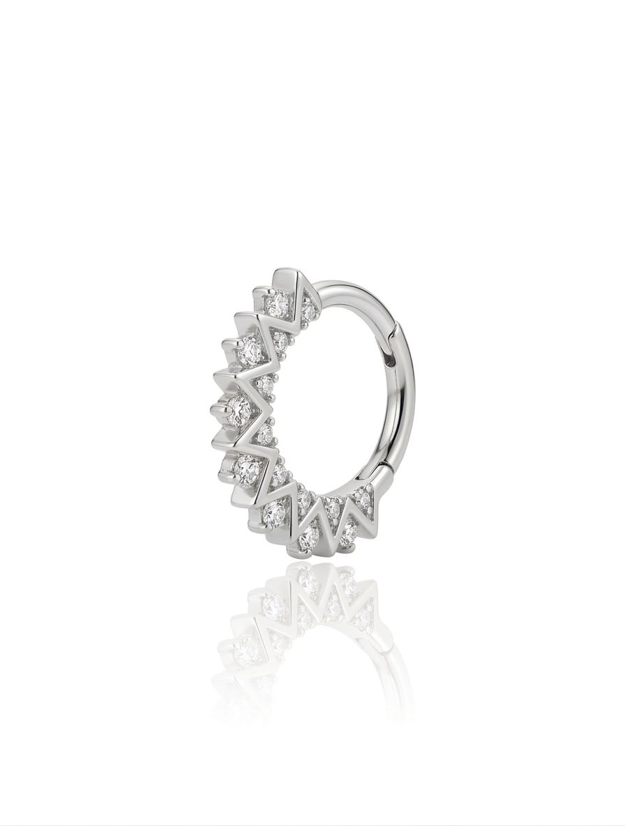 Piercing segment triangolo silver