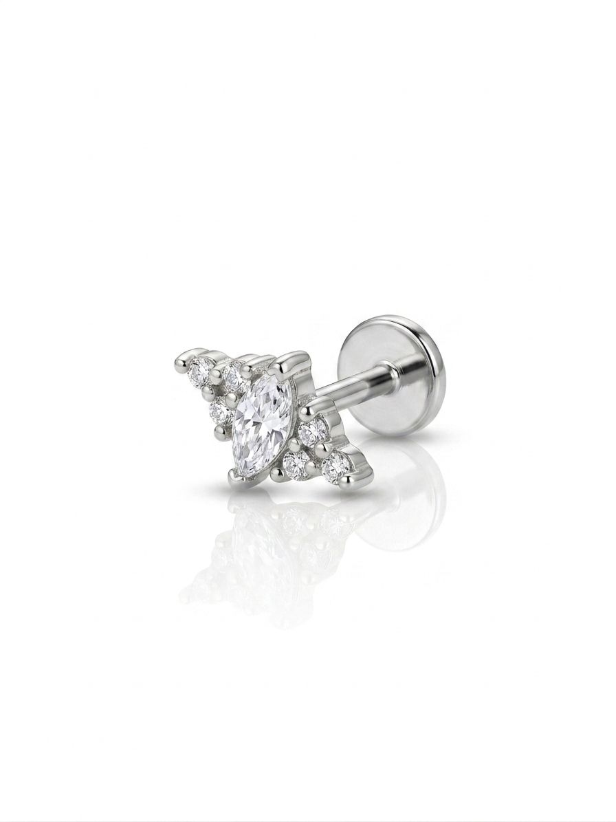 Piercing labret diadema silver