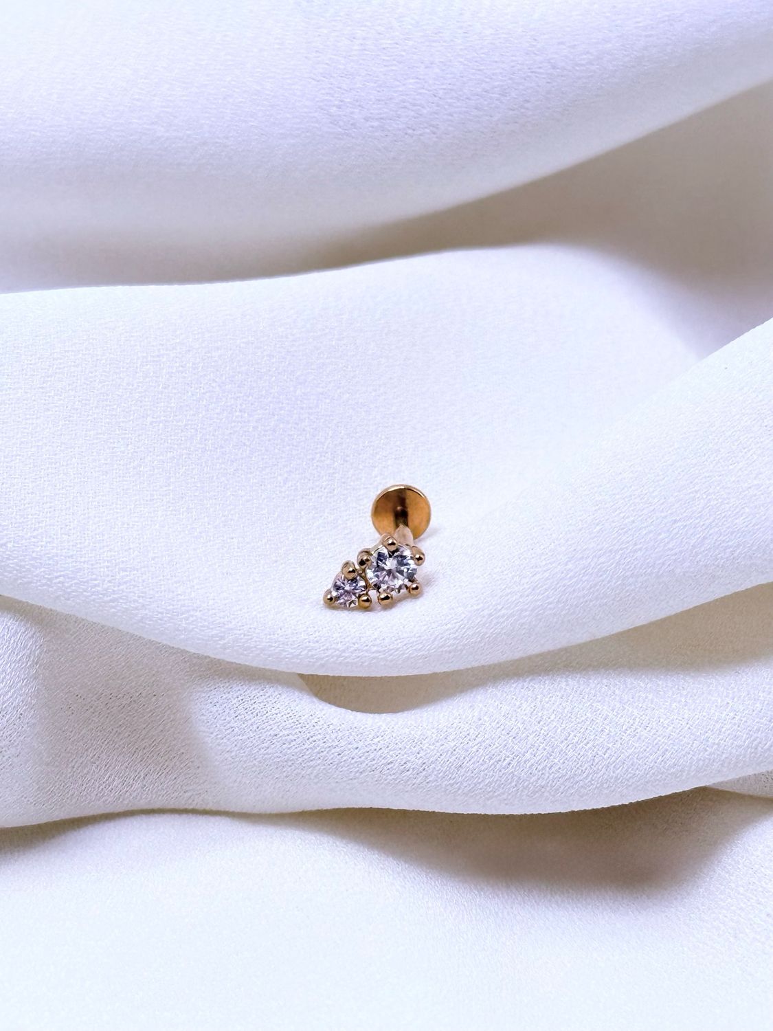 Piercing labret double luce Gold