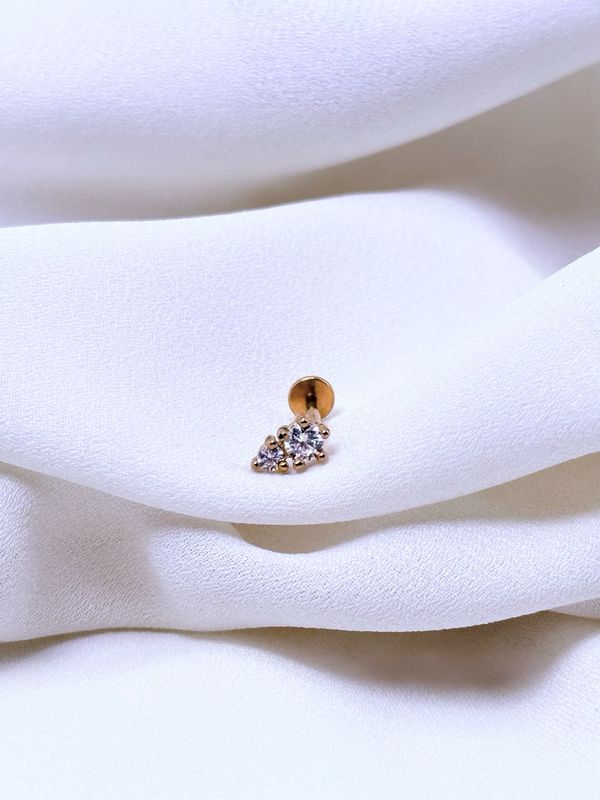 Piercing labret double luce Gold