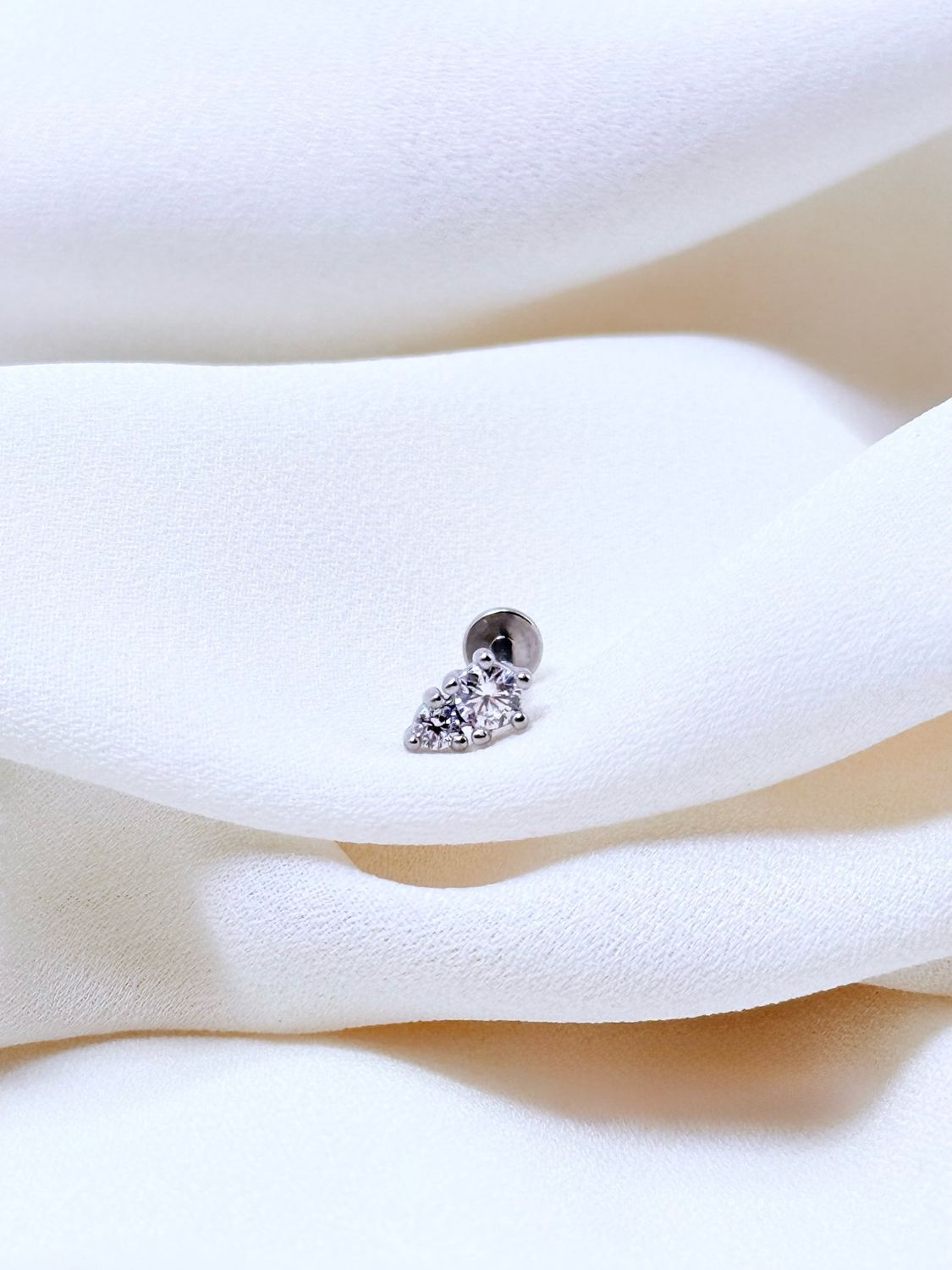 Piercing labret double luce silver