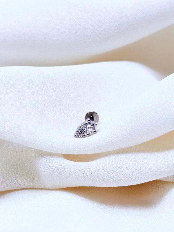 Piercing labret double luce silver