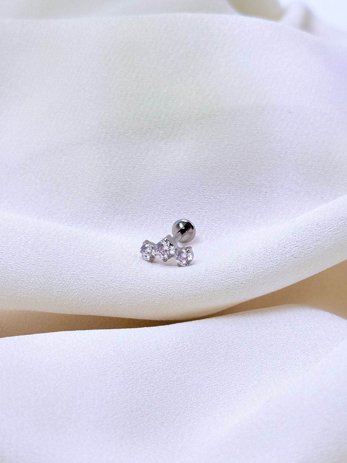 Piercing labret round trilogy silver