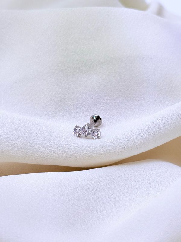 Piercing labret round trilogy silver