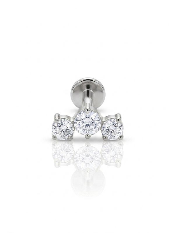 Piercing labret round trilogy silver